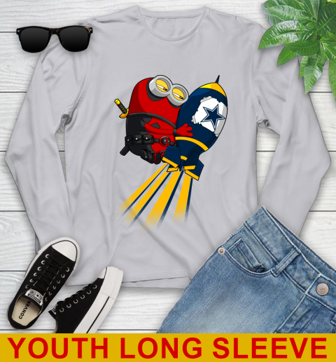 NFL Football Dallas Cowboys Deadpool Minion Marvel Shirt Youth Long Sleeve 5