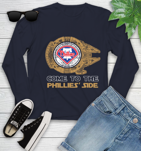 MLB Come To The Philadelphia Phillies Side Star Wars Baseball Sports Youth Long Sleeve 2