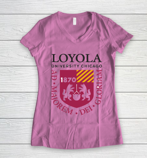 Loyola University Chicago 1870 Women's V-Neck T-Shirt 8