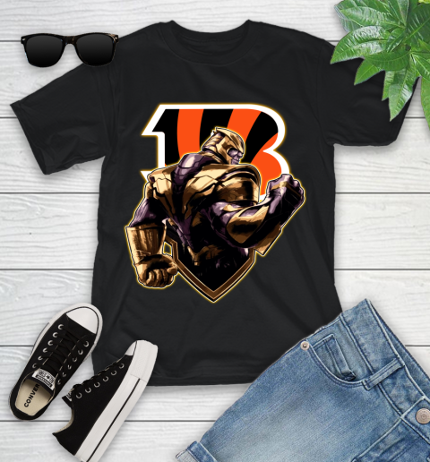 NFL Thanos Avengers Endgame Football Sports Cincinnati Bengals Youth T-Shirt 2
