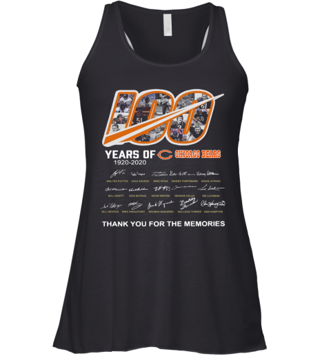 100 Years Of Chicago Bears Thank You For The Memories Signatures Racerback Tank