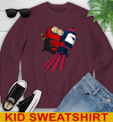 NFL Football New England Patriots Deadpool Minion Marvel Shirt Youth Sweatshirt 4