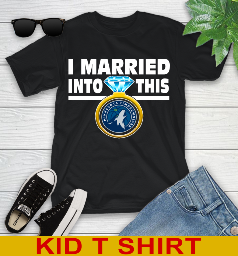 Minnesota Timberwolves NBA Basketball I Married Into This My Team Sports Youth T-Shirt