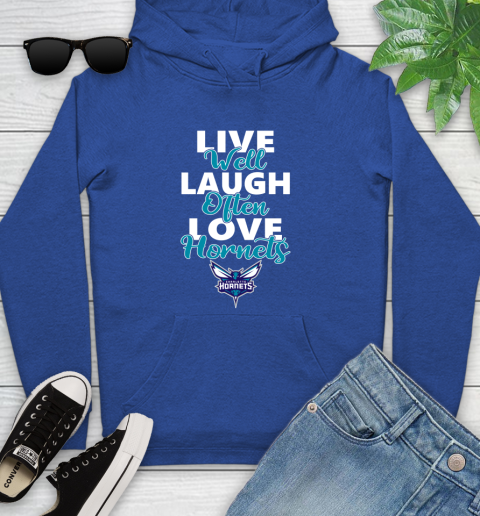 NBA Basketball Charlotte Hornets Live Well Laugh Often Love Shirt Youth Hoodie 9
