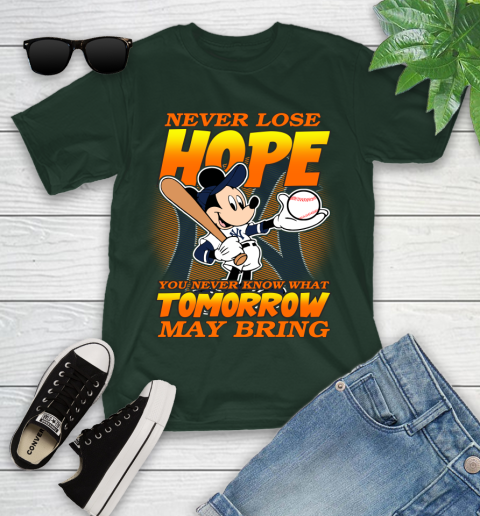 New York Yankees MLB Baseball Mickey Disney Never Lose Hope Youth T-Shirt 5