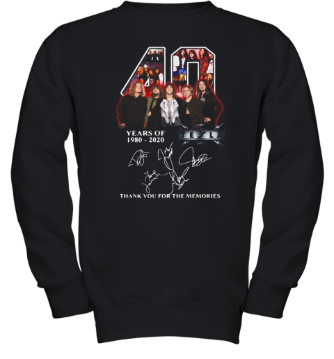 Tesla American Rock Band 40Th Years Of 1980 2020 Signature Youth Sweatshirt