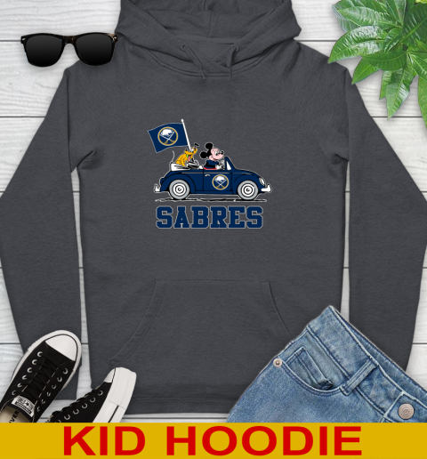 NHL Hockey Buffalo Sabres Pluto Mickey Driving Disney Shirt Youth Hoodie 9