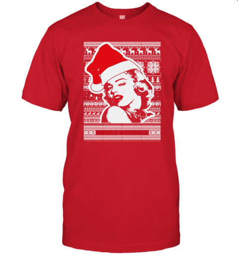 Merry Kissmas Ugly Christmas Slouchy Off Shoulder Oversized Unisex Jersey Tee