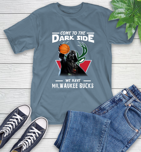 NBA Come To The Dark Side We Have Milwaukee Bucks Star Wars Darth Vader Basketball T-Shirt 8