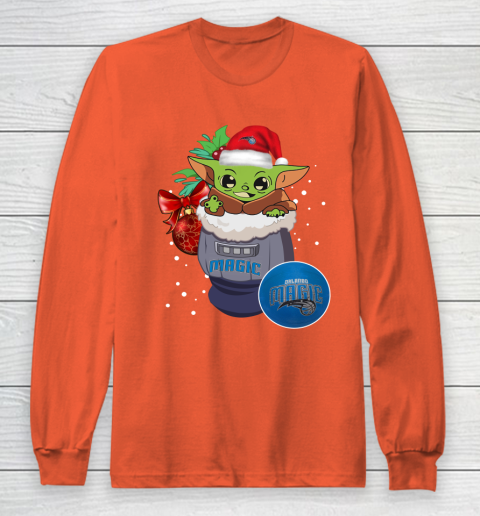 Orlando Magic Christmas Baby Yoda Star Wars Funny Happy NBA Long Sleeve T-Shirt 5