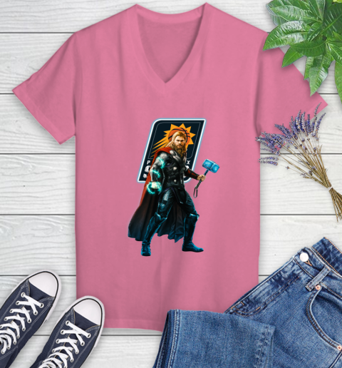 NBA Thor Avengers Endgame Basketball Phoenix Suns Women's V-Neck T-Shirt 13