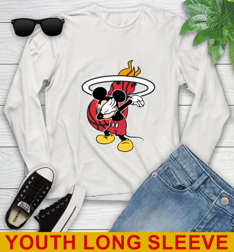 Miami Heat NBA Basketball Dabbing Mickey Disney Sports Youth Long Sleeve 12