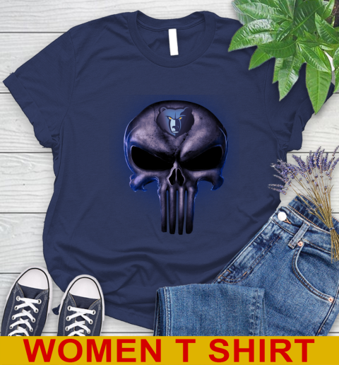 Memphis Grizzlies NBA Basketball Punisher Skull Sports Women's T-Shirt 12