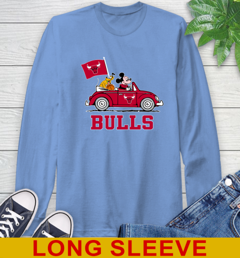 NBA Basketball Chicago Bulls Pluto Mickey Driving Disney Shirt Long Sleeve T-Shirt 11