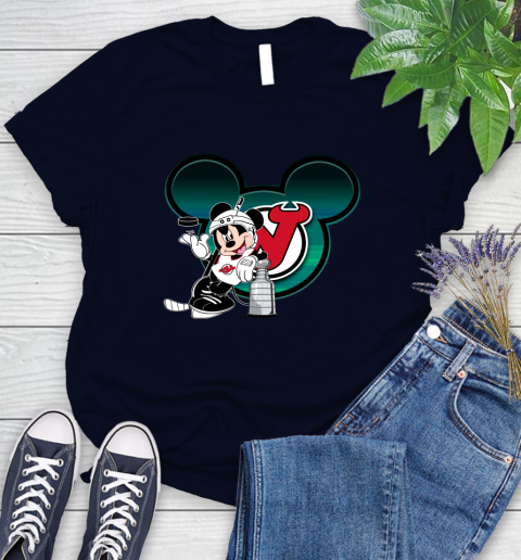 NHL New Jersey Devils Stanley Cup Mickey Mouse Disney Hockey T Shirt Women's T-Shirt 3
