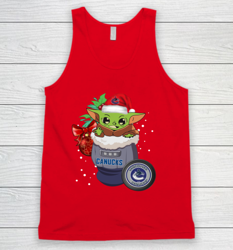 Vancouver Canucks Christmas Baby Yoda Star Wars Funny Happy NHL Tank Top 6