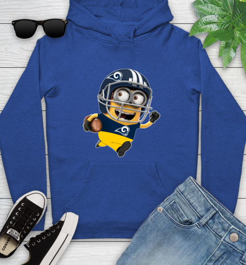 NFL Los Angeles Rams Minions Disney Football Sports Youth Hoodie 9