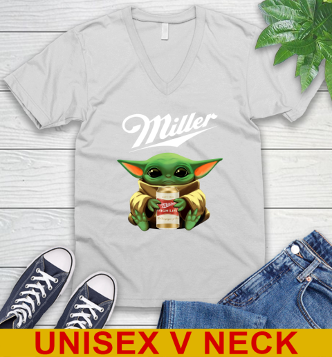 Star Wars Baby Yoda Hugs Miller High Life Beer Shirt 49