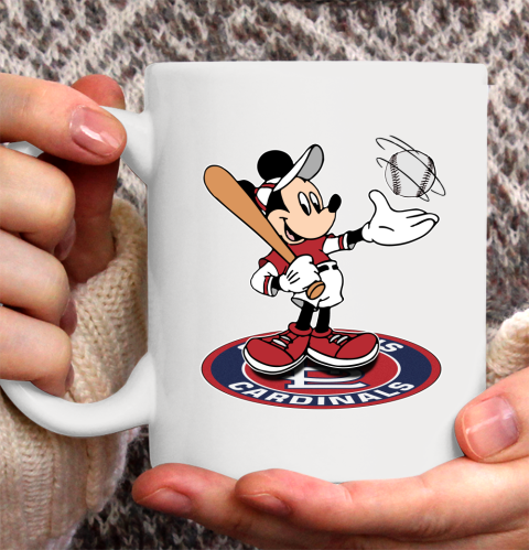 MLB Baseball St.Louis Cardinals Cheerful Mickey Disney Shirt Ceramic Mug 11oz 2
