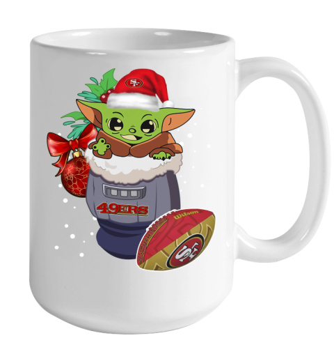 San Francisco 49ers Christmas Baby Yoda Star Wars Funny Happy NFL Color Changing Mug 15oz 2