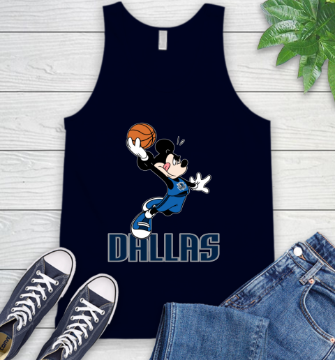 NBA Basketball Dallas Mavericks Cheerful Mickey Mouse Shirt Tank Top 3