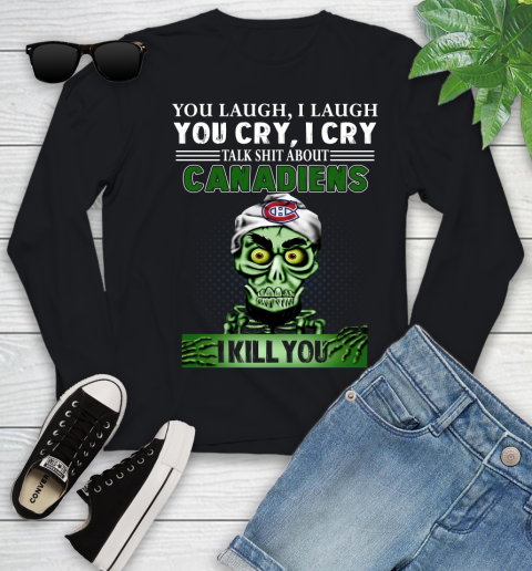 NHL Talk Shit About Montreal Canadiens I Kill You Achmed The Dead Terrorist Jeffrey Dunham Hockey Youth Long Sleeve
