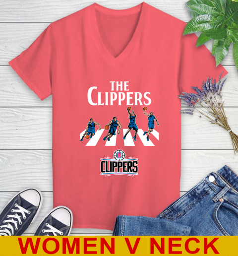 NBA Basketball LA Clippers The Beatles Rock Band Shirt Women's V-Neck T-Shirt 6