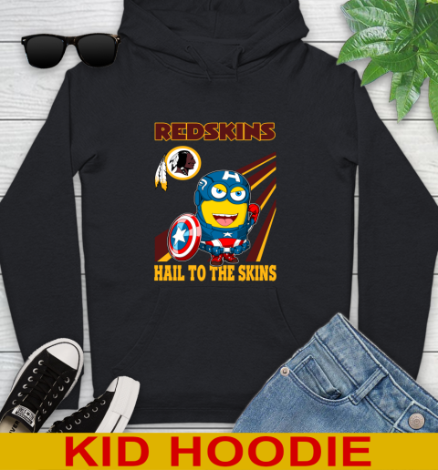 NFL Football Washington Redskins Captain America Marvel Avengers Minion Hail To The Skín Shirt Youth Hoodie
