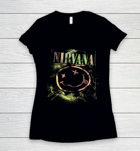 Vintage Nirvanas Smile Design Limited Women's V-Neck T-Shirt