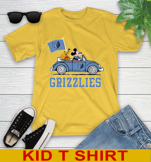 NBA Basketball Memphis Grizzlies Pluto Mickey Driving Disney Shirt Youth T-Shirt 8