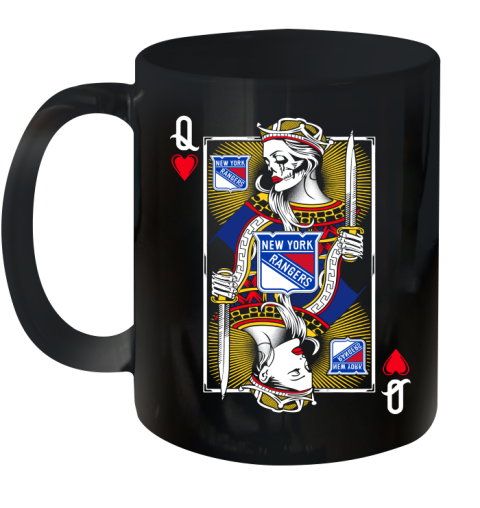 NHL Hockey New York Rangers The Queen Of Hearts Card Shirt Ceramic Mug 11oz