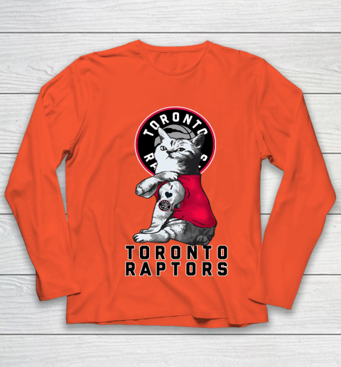 NBA Basketball My Cat Loves Toronto Raptors Youth Long Sleeve 3