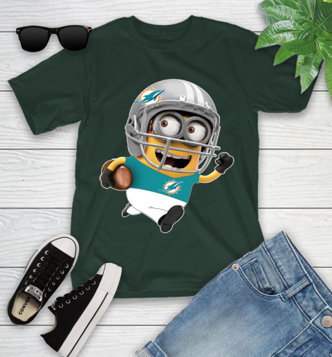 NFL Miami Dolphins Minions Disney Football Sports Youth T-Shirt 5