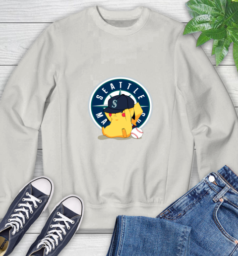 MLB Pikachu Baseball Sports Seattle Mariners Sweatshirt 12