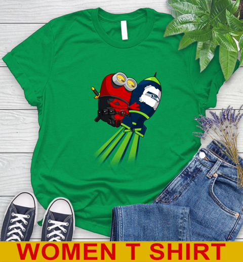 NFL Football Seattle Seahawks Deadpool Minion Marvel Shirt Women's T-Shirt 8 NFL Football Seattle Seahawks Deadpool Minion Marvel Shirt Women's T-Shirt - Image 8