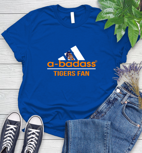 MLB A Badass Detroit Tigers Fan Adidas Baseball Sports Women's T-Shirt 12