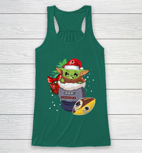 Washington Redskins Christmas Baby Yoda Star Wars Funny Happy NFL Racerback Tank 6