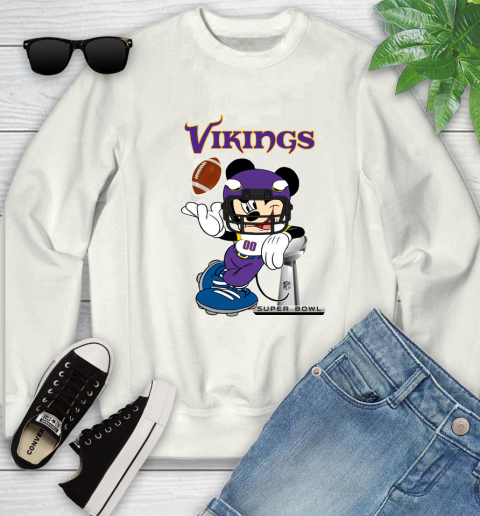 NFL Minnesota Vikings Mickey Mouse Disney Super Bowl Football T Shirt Youth Sweatshirt 1