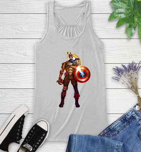 NFL Captain America Marvel Avengers Endgame Football Sports Minnesota Vikings Racerback Tank