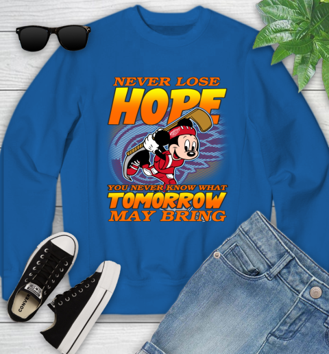 Detroit Red Wings NHL Hockey ootball Mickey Disney Never Lose Hope Youth Sweatshirt 7