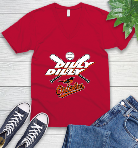MLB Baltimore Orioles Dilly Dilly Baseball Sports V-Neck T-Shirt 8