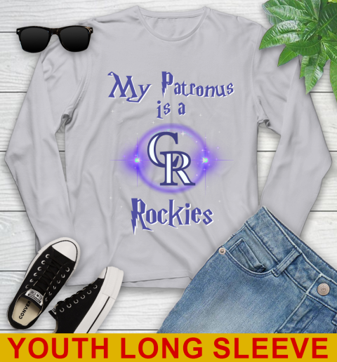 MLB Baseball Harry Potter My Patronus Is A Colorado Rockies Youth Long Sleeve 5