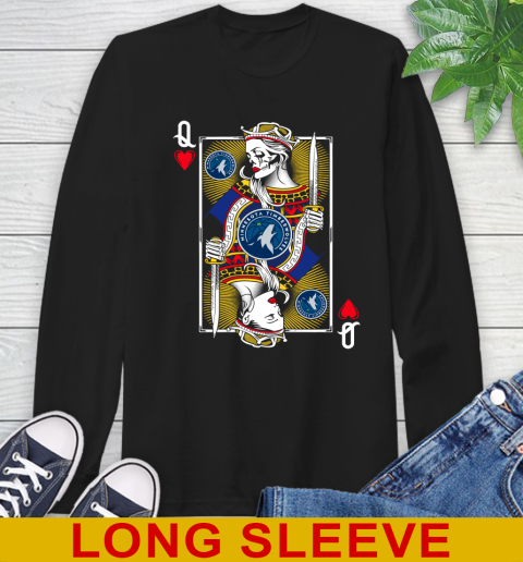 NBA Basketball Minnesota Timberwolves The Queen Of Hearts Card Shirt Long Sleeve T-Shirt
