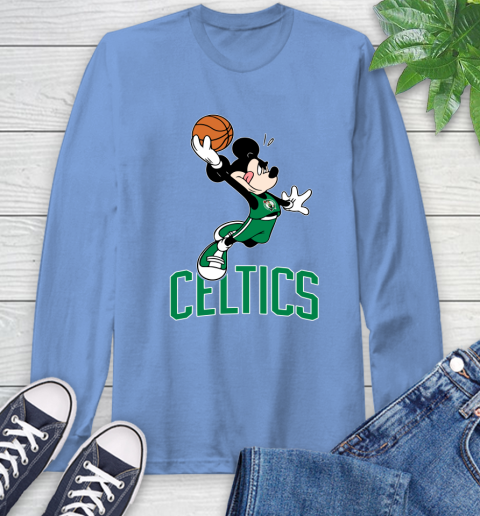 NBA Basketball Boston Celtics Cheerful Mickey Mouse Shirt Long Sleeve T-Shirt 12