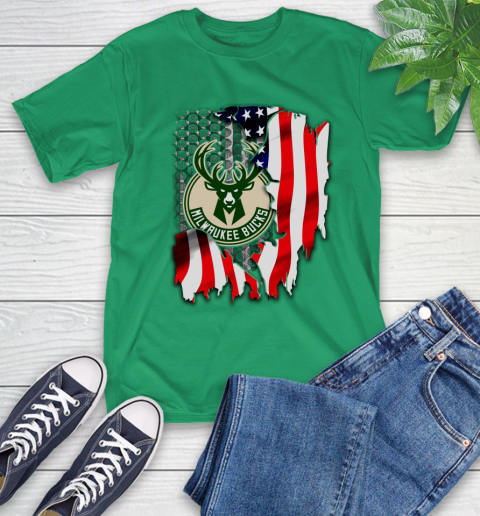 Milwaukee Bucks NBA Basketball American Flag T-Shirt 7