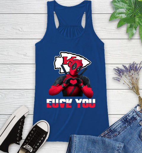 NHL Kansas City Chiefs Deadpool Love You Fuck You Football Sports Racerback Tank 8