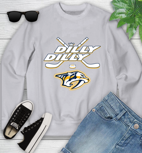 NHL Nashville Predators Dilly Dilly Hockey Sports Youth Sweatshirt 4