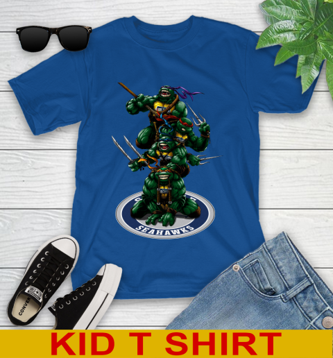 NFL Football Seattle Seahawks Teenage Mutant Ninja Turtles Shirt Youth T-Shirt 10 NFL Football Seattle Seahawks Teenage Mutant Ninja Turtles Shirt Youth T-Shirt - Image 10