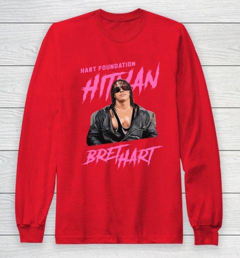 Bret Hart The Hitman Hart Foundation Long Sleeve T Shirt Tee For Sports