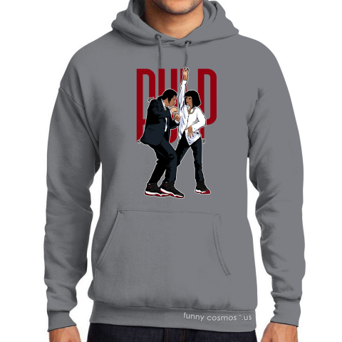 Air Jordan 11 Bred Matching Sneaker Shirt Pulp Fiction Dance Varsity Red Black and White Sneaker Shirt